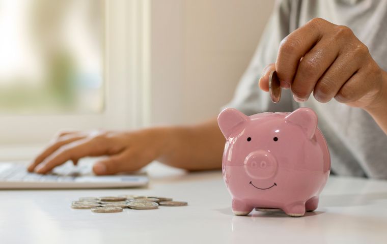 Photo of someone placing coins into a piggy bank, this represents the Long-term savings you get by installing Puretec water filtration with Gilmour Plumbing & Gas in the southwest of WA due to the water.